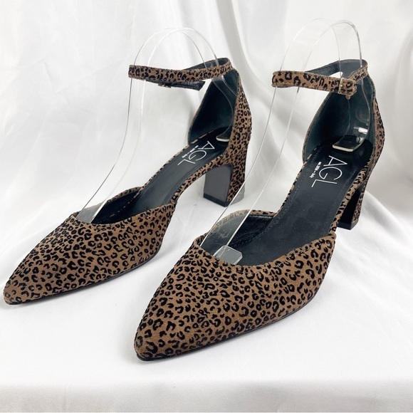 AGL Attilio Giusti Leombruni Leopard Cheetah D’Orsay Pointed Toe Heels Formal - Picture 5 of 8